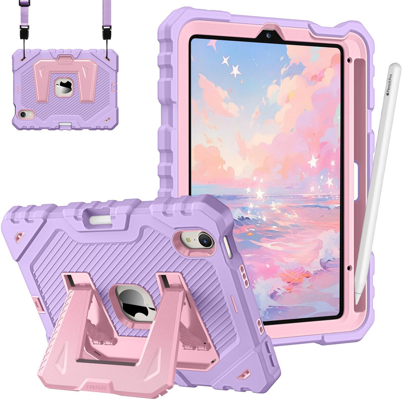 iPad Mini 7th Gen (A17 Pro), iPad Mini 6th Gen Rugged Shockproof Case with Kickstand, 3-Layer Protection, Kid-Friendly | Fintie