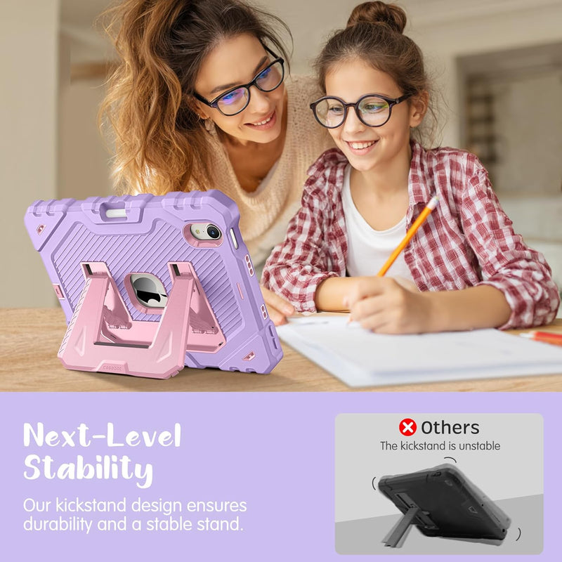 iPad Mini 7th Gen (A17 Pro), iPad Mini 6th Gen Rugged Shockproof Case with Kickstand, 3-Layer Protection, Kid-Friendly | Fintie