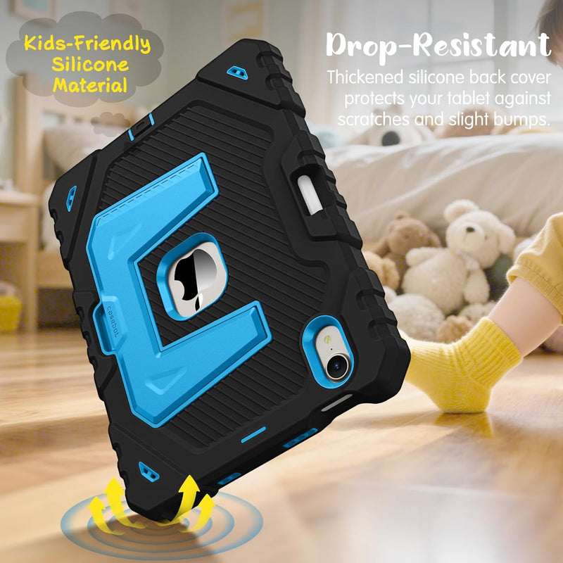 iPad Mini 7th Gen (A17 Pro), iPad Mini 6th Gen Rugged Shockproof Case with Kickstand, 3-Layer Protection, Kid-Friendly | Fintie