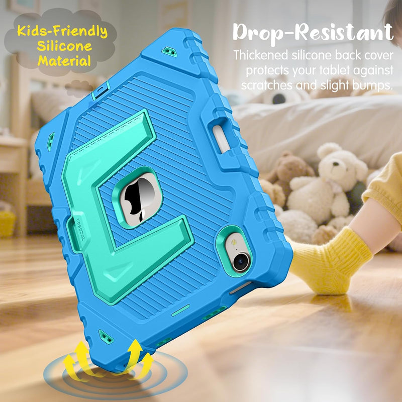 iPad Mini 7th Gen (A17 Pro), iPad Mini 6th Gen Rugged Shockproof Case with Kickstand, 3-Layer Protection, Kid-Friendly | Fintie