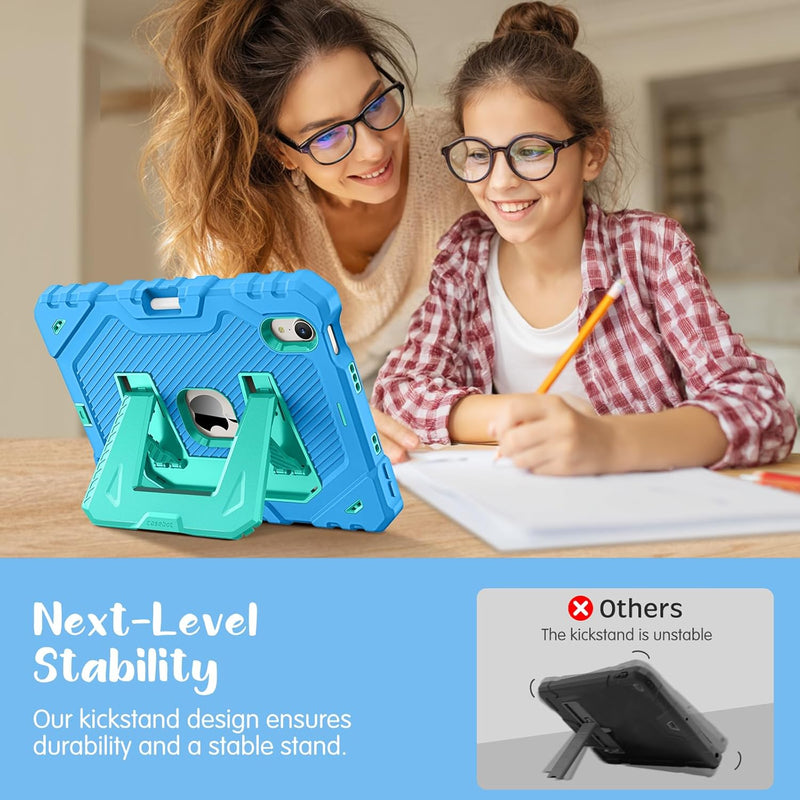 iPad Mini 7th Gen (A17 Pro), iPad Mini 6th Gen Rugged Shockproof Case with Kickstand, 3-Layer Protection, Kid-Friendly | Fintie