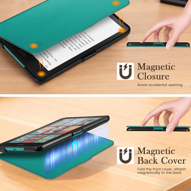 Slim Case for Kindle Paperwhite 12th Gen & Kindle Colorsoft, with Hand Strap & Magnetic Shell Cover | Fintie