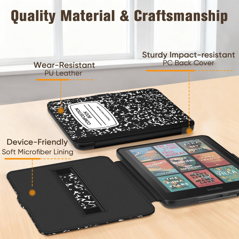 Slim Case for Kindle Paperwhite 12th Gen & Kindle Colorsoft, with Hand Strap & Magnetic Shell Cover | Fintie