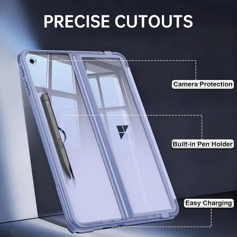 Surface Pro 12" (1st Edition, 2025) Shockproof Folio Case with Clear Back & Kickstand | Fintie