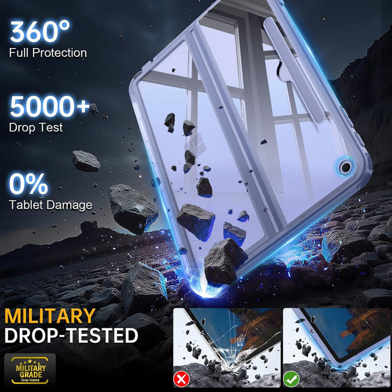 Surface Pro 12" (1st Edition, 2025) Shockproof Folio Case with Clear Back & Kickstand | Fintie