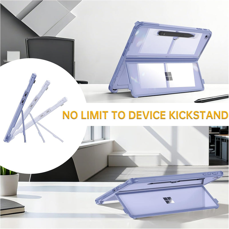 Surface Pro 12" (1st Edition, 2025) Shockproof Folio Case with Clear Back & Kickstand | Fintie