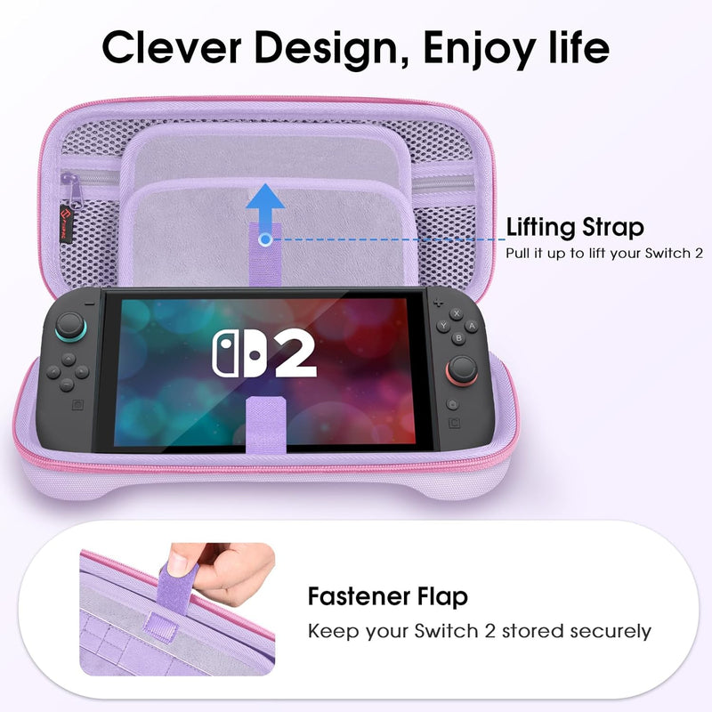FINTIE Carrying Case for Nintendo Switch 2 (2025), Gaming Travel Bag with 19 Game Card Slots