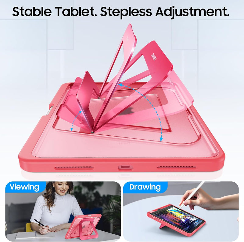 Fintie Shockproof Case for iPad 11th Gen (A16, 2025)/iPad 10th Gen, Slim Frosted Protective Cover with Multi-Angle Stand
