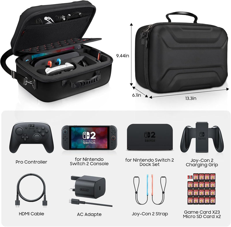 Fintie Storage Case for Nintendo Switch 2 (2025), All-in-1 Travel Carrying Case for Gaming Accessories