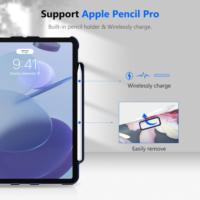 iPad Pro 11-inch 2024 (M4 chip) 360-Degree Swiveling Stand Case | Fintie