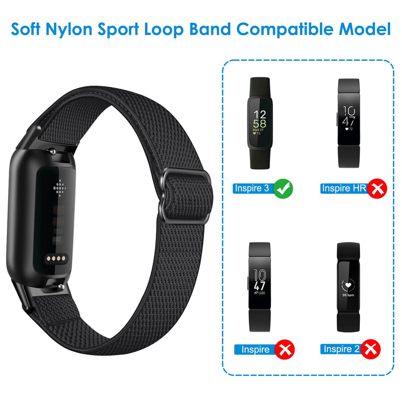 Fitbit Inspire 3 Elastic Nylon Loop Band, Breathable Replacement Strap | Fintie