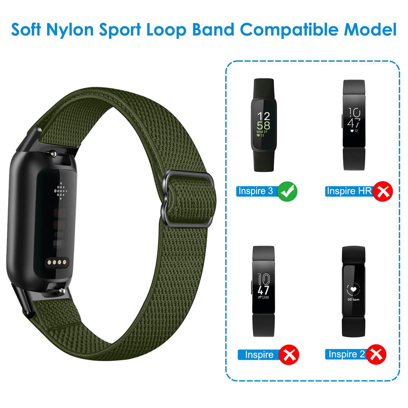 Fitbit Inspire 3 Elastic Nylon Loop Band, Breathable Replacement Strap | Fintie