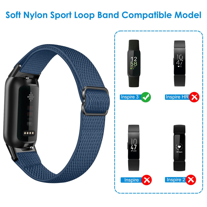Fitbit Inspire 3 Elastic Nylon Loop Band, Breathable Replacement Strap | Fintie