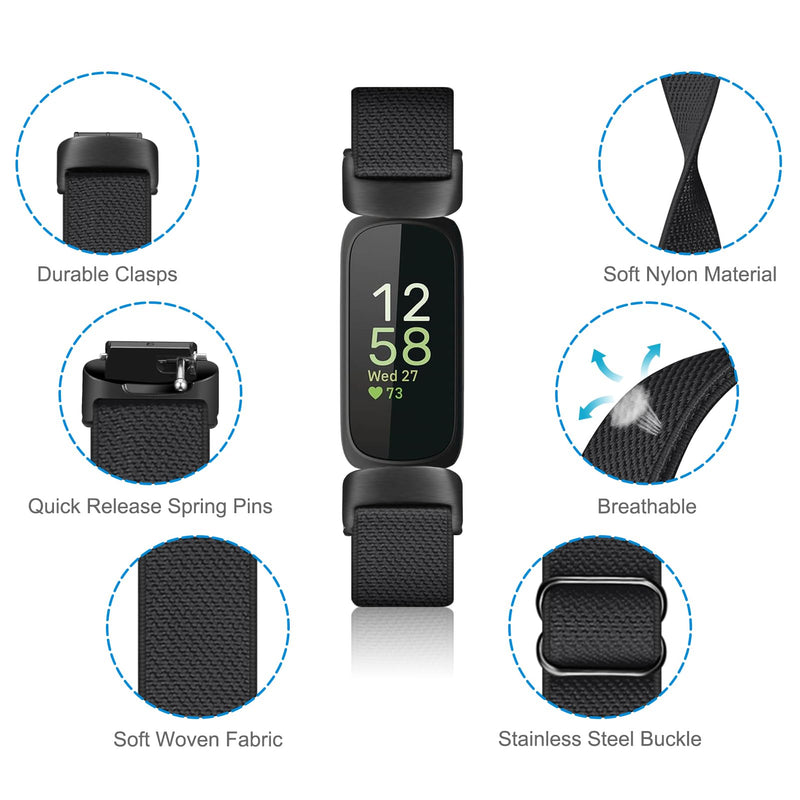 Fitbit Inspire 3 Elastic Nylon Loop Band, Breathable Replacement Strap | Fintie