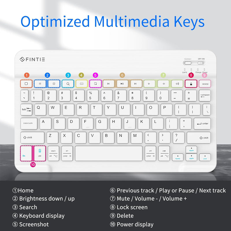 10-Inch Ultrathin Wireless Bluetooth Keyboard for iPad/iPhone/Android Tablets | Fintie