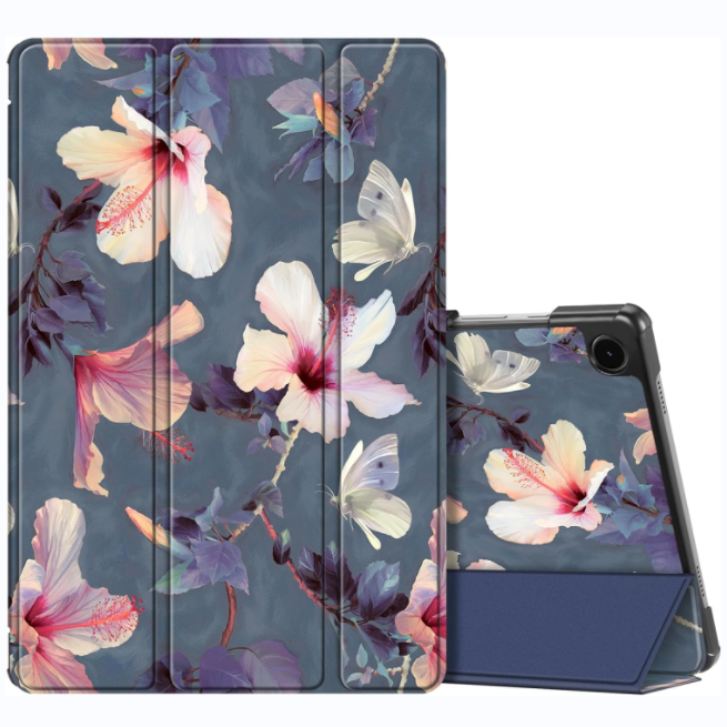 fintie galaxy tab a9 plus case in blooming hibiscus
