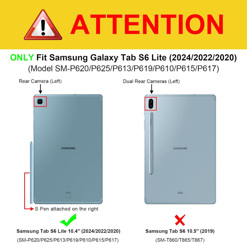 Galaxy Tab S6 Lite 10.4" 2024/2022/2020 Folio Case Soft TPU Back Cover | Fintie
