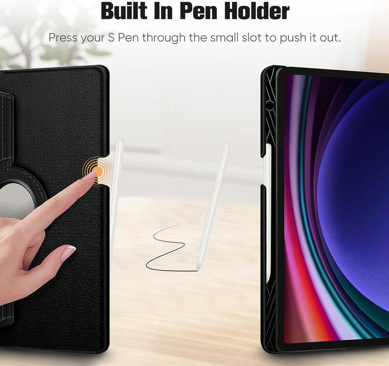 Galaxy Tab S10 Plus/Tab S9 Plus 12.4-inch 360-Degree Rotating Case w/ S Pen Holder | Fintie