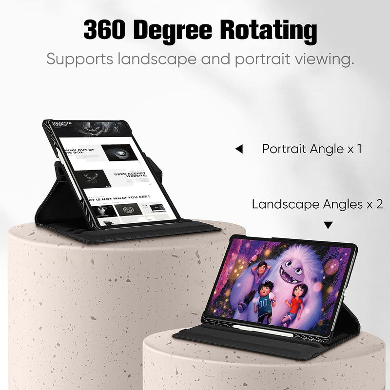 Galaxy Tab S10 Plus/Tab S9 Plus 12.4-inch 360-Degree Rotating Case w/ S Pen Holder | Fintie