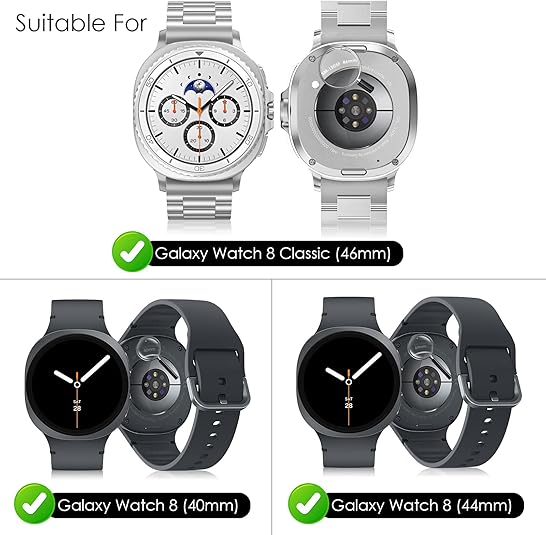 Stainless Steel Band Compatible with Galaxy Watch 8 40mm/44mm, Galaxy Watch 8 Classic 46mm 2025 | Fintie