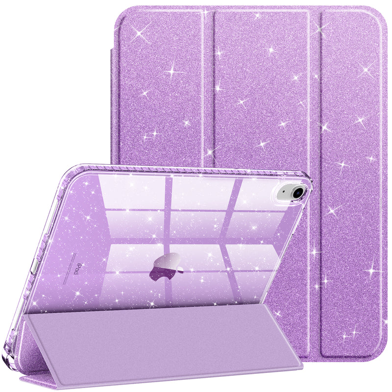 Glittering Slim Case for iPad A16 Chip 11th Gen/iPad 10th Gen w/Clear Back Shell & Pencil Holder | Fintie