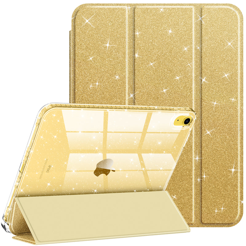 Glittering Slim Case for iPad A16 Chip 11th Gen/iPad 10th Gen w/Clear Back Shell & Pencil Holder | Fintie