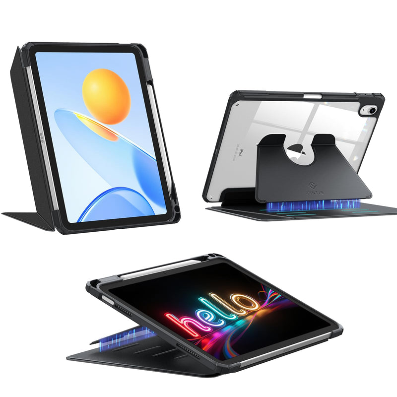 iPad 11th Gen A16/iPad 10th Gen Case w/Multiple Stand Angles & Pencil Holder, Clear Back | Fintie