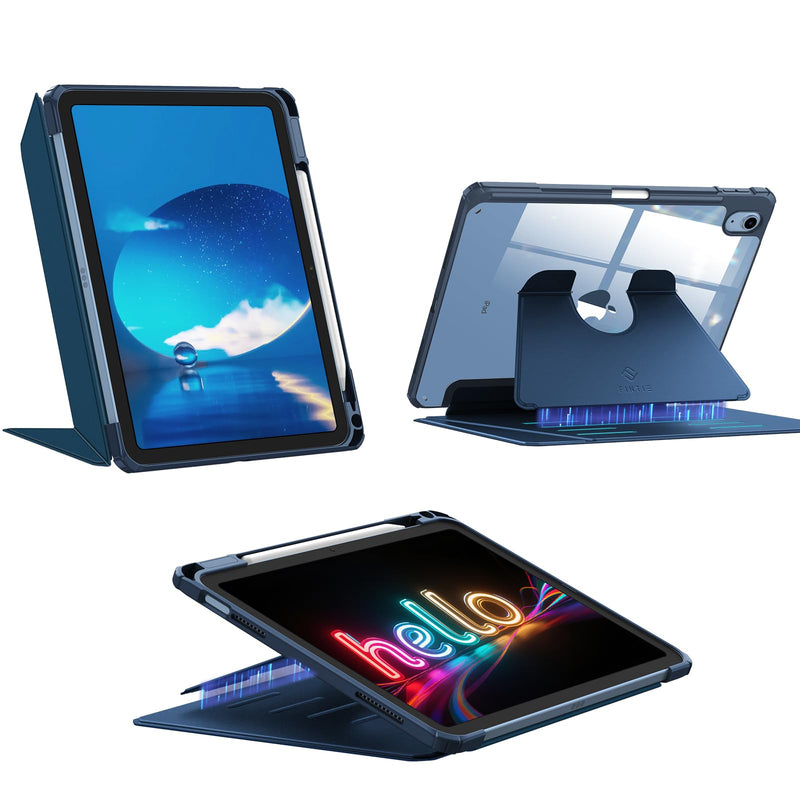 iPad 11th Gen A16/iPad 10th Gen Case w/Multiple Stand Angles & Pencil Holder, Clear Back | Fintie