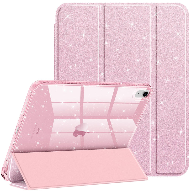 Glittering Slim Case for iPad A16 Chip 11th Gen/iPad 10th Gen w/Clear Back Shell & Pencil Holder | Fintie
