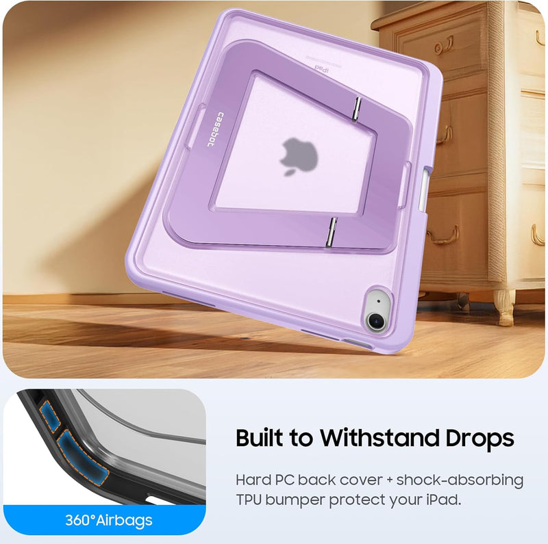 Fintie Shockproof Case for iPad 11th Gen (A16, 2025)/iPad 10th Gen, Slim Frosted Protective Cover with Multi-Angle Stand