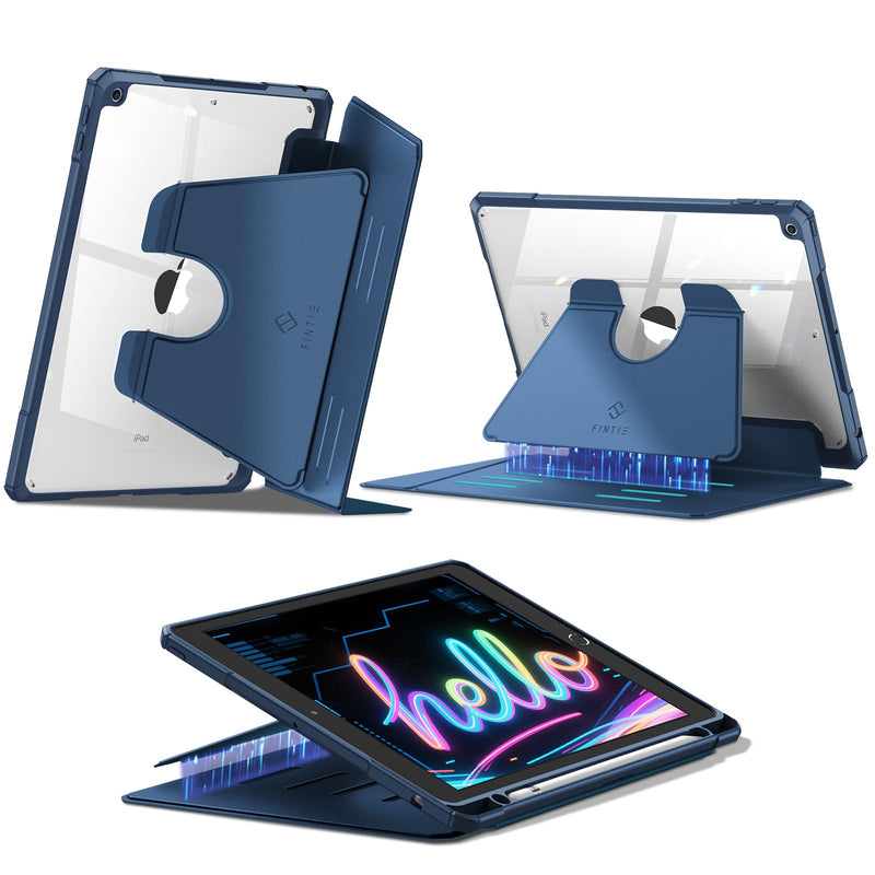Magnetic Stand Case for iPad 9th Gen/iPad 8th/7th Gen (10.2") w/Clear Back Cover & Pencil Holder | Fintie