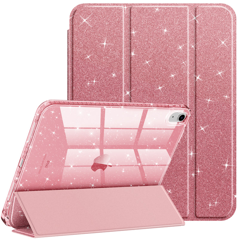 Glittering Slim Case for iPad A16 Chip 11th Gen/iPad 10th Gen w/Clear Back Shell & Pencil Holder | Fintie