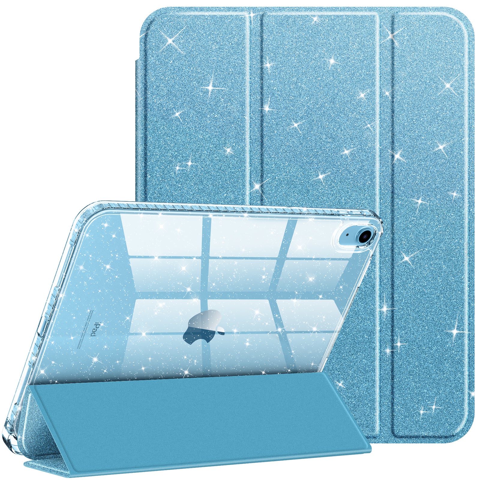 Case for iPad (A16) 11th Generation 11 Inch (2025), iPad 10th Generation 10.9 Inch (2022), with Pencil Holder, Sparkle Glitter Leather Trifold Stand Magnetic Smart Cover, Auto Wake/Sleep (Rose Gold Case for iPad (A16) 11th Generation 11 Inch (2025), iPad 10th Generation 10.9 Inch (2022), with Pencil Holder, Sparkle Glitter Leather Trifold Stand Magnetic Smart Cover, Auto Wake/Sleep (Rose Gold