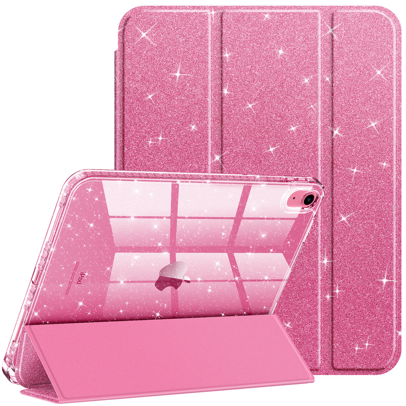 Glittering Slim Case for iPad A16 Chip 11th Gen/iPad 10th Gen w/Clear Back Shell & Pencil Holder | Fintie
