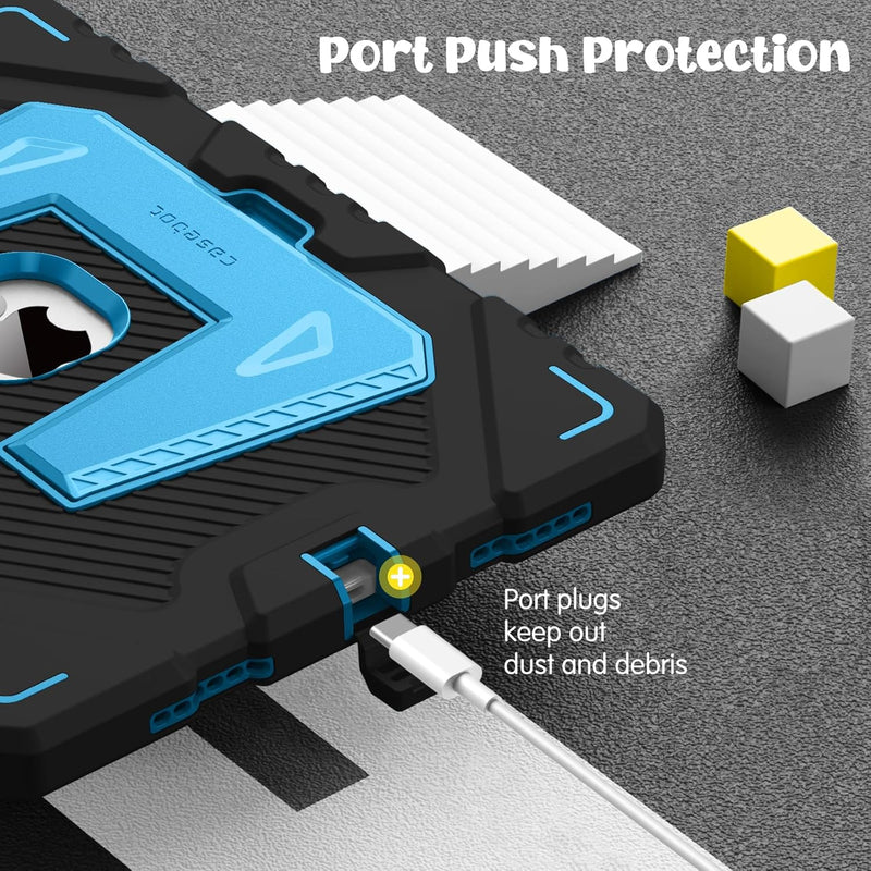 Fintie Case with Kickstand for iPad Air 11-inch (M3/M2 chip), iPad Air 5th/4th Gen, 3-Layer Protection, Rugged Heavy-Duty Shockproof Case  for Kids