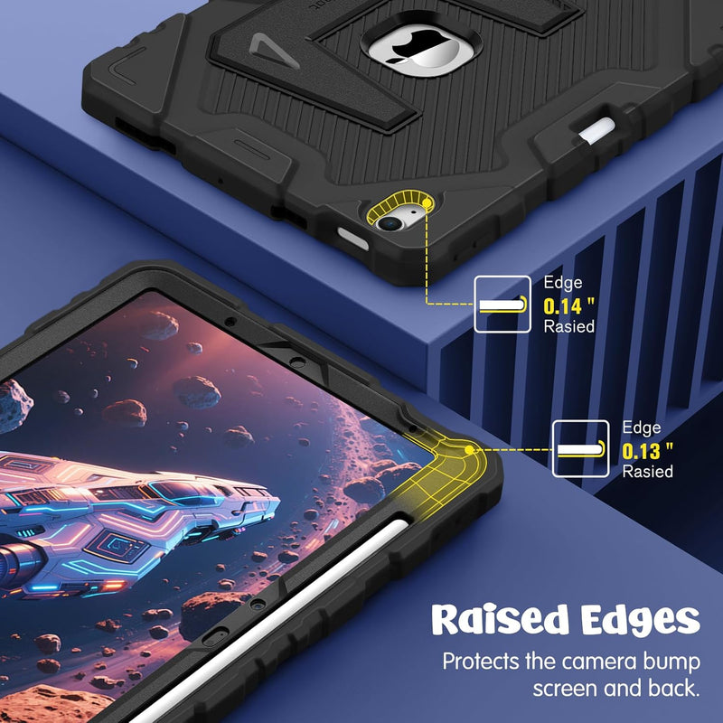 Fintie Case with Kickstand for iPad Air 11-inch (M3/M2 chip), iPad Air 5th/4th Gen, 3-Layer Protection, Rugged Heavy-Duty Shockproof Case  for Kids