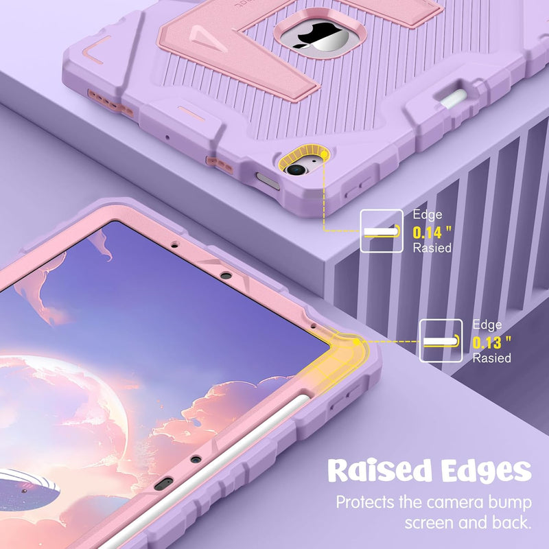 Fintie Case with Kickstand for iPad Air 11-inch (M3/M2 chip), iPad Air 5th/4th Gen, 3-Layer Protection, Rugged Heavy-Duty Shockproof Case  for Kids