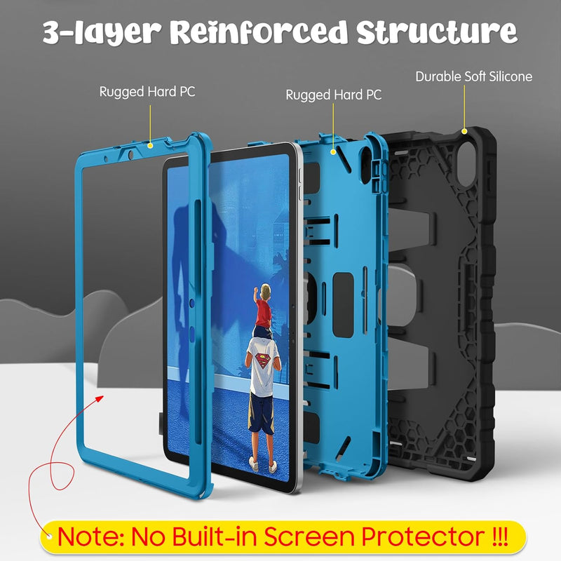 Fintie Case with Kickstand for iPad Air 11-inch (M3/M2 chip), iPad Air 5th/4th Gen, 3-Layer Protection, Rugged Heavy-Duty Shockproof Case  for Kids