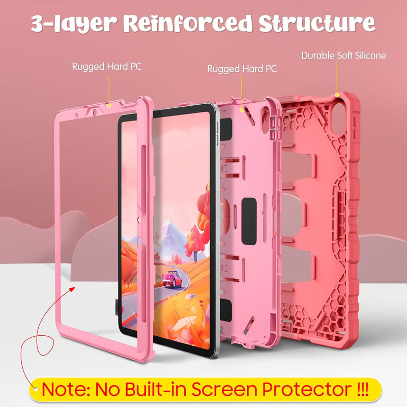 Fintie Case with Kickstand for iPad Air 11-inch (M3/M2 chip), iPad Air 5th/4th Gen, 3-Layer Protection, Rugged Heavy-Duty Shockproof Case  for Kids