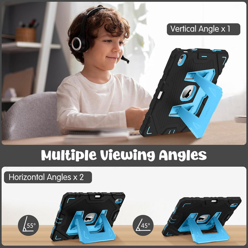 Fintie Case with Kickstand for iPad Air 11-inch (M3/M2 chip), iPad Air 5th/4th Gen, 3-Layer Protection, Rugged Heavy-Duty Shockproof Case  for Kids