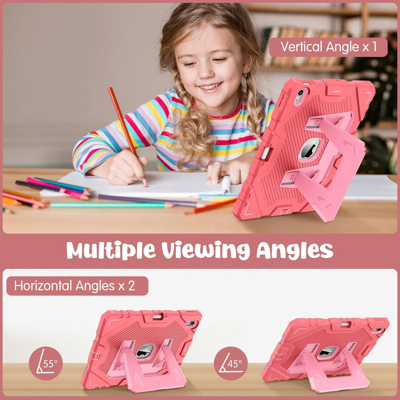 Fintie Case with Kickstand for iPad Air 11-inch (M3/M2 chip), iPad Air 5th/4th Gen, 3-Layer Protection, Rugged Heavy-Duty Shockproof Case  for Kids