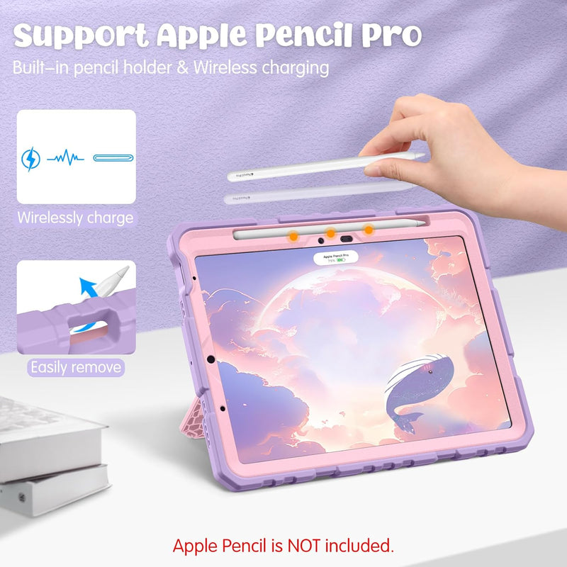 Fintie Case with Kickstand for iPad Air 11-inch (M3/M2 chip), iPad Air 5th/4th Gen, 3-Layer Protection, Rugged Heavy-Duty Shockproof Case  for Kids