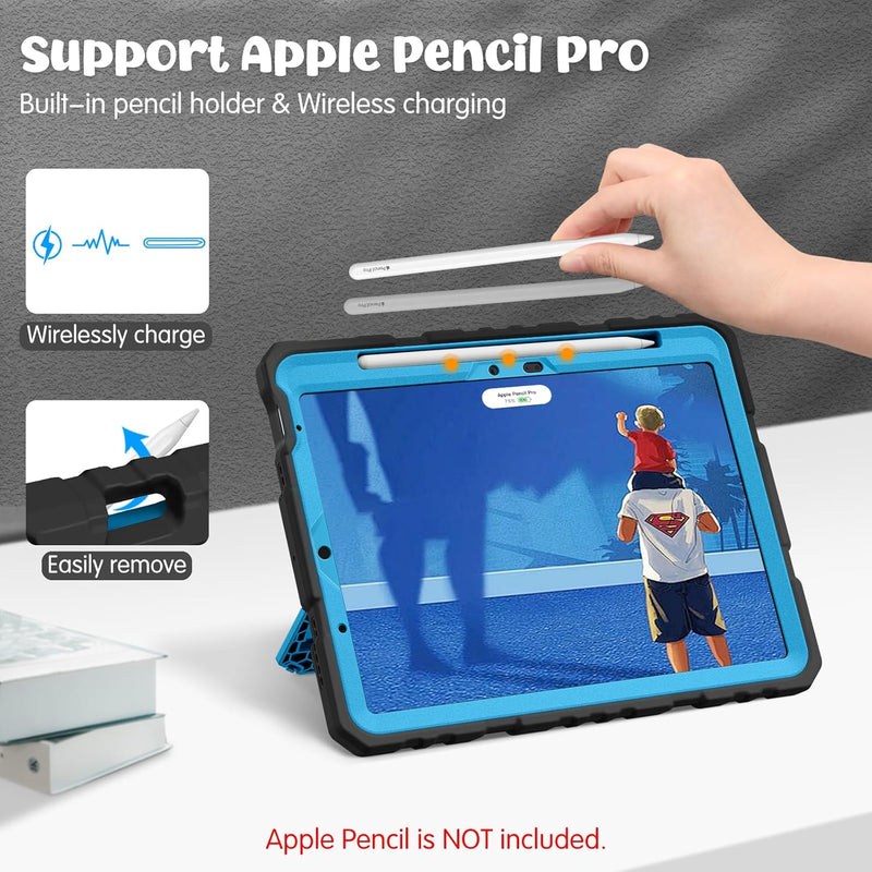 Fintie Case with Kickstand for iPad Air 11-inch (M3/M2 chip), iPad Air 5th/4th Gen, 3-Layer Protection, Rugged Heavy-Duty Shockproof Case  for Kids