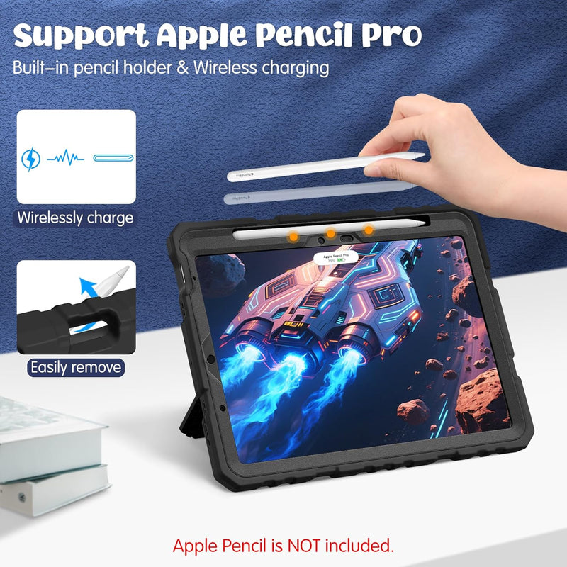 Fintie Case with Kickstand for iPad Air 11-inch (M3/M2 chip), iPad Air 5th/4th Gen, 3-Layer Protection, Rugged Heavy-Duty Shockproof Case  for Kids