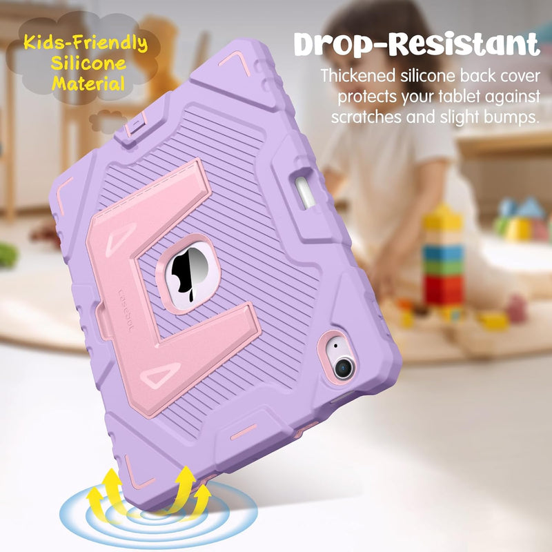 Fintie Case with Kickstand for iPad Air 11-inch (M3/M2 chip), iPad Air 5th/4th Gen, 3-Layer Protection, Rugged Heavy-Duty Shockproof Case  for Kids