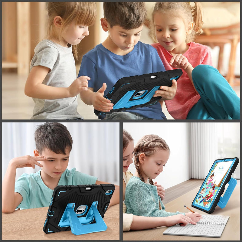 Fintie Case with Kickstand for iPad Air 11-inch (M3/M2 chip), iPad Air 5th/4th Gen, 3-Layer Protection, Rugged Heavy-Duty Shockproof Case  for Kids