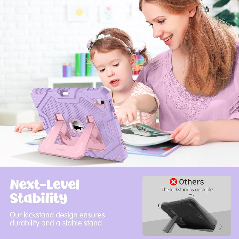 Fintie Case with Kickstand for iPad Air 11-inch (M3/M2 chip), iPad Air 5th/4th Gen, 3-Layer Protection, Rugged Heavy-Duty Shockproof Case  for Kids