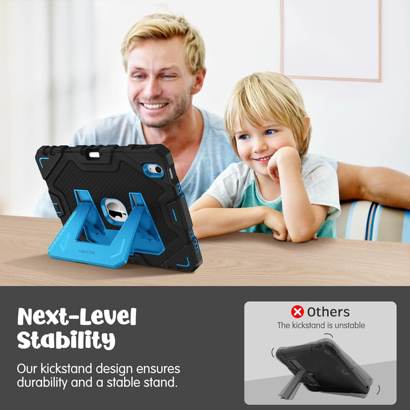 Fintie Case with Kickstand for iPad Air 11-inch (M3/M2 chip), iPad Air 5th/4th Gen, 3-Layer Protection, Rugged Heavy-Duty Shockproof Case  for Kids