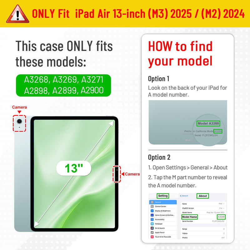 iPad Air 13-inch (M3/M2 chip) 360-Degree Rotating Case | Fintie