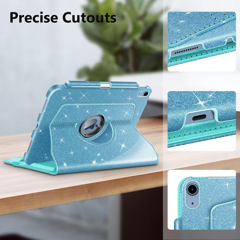 Rotating Case for iPad 11th Gen (A16 chip)/iPad 10th Gen with Glittering Design | Fintie